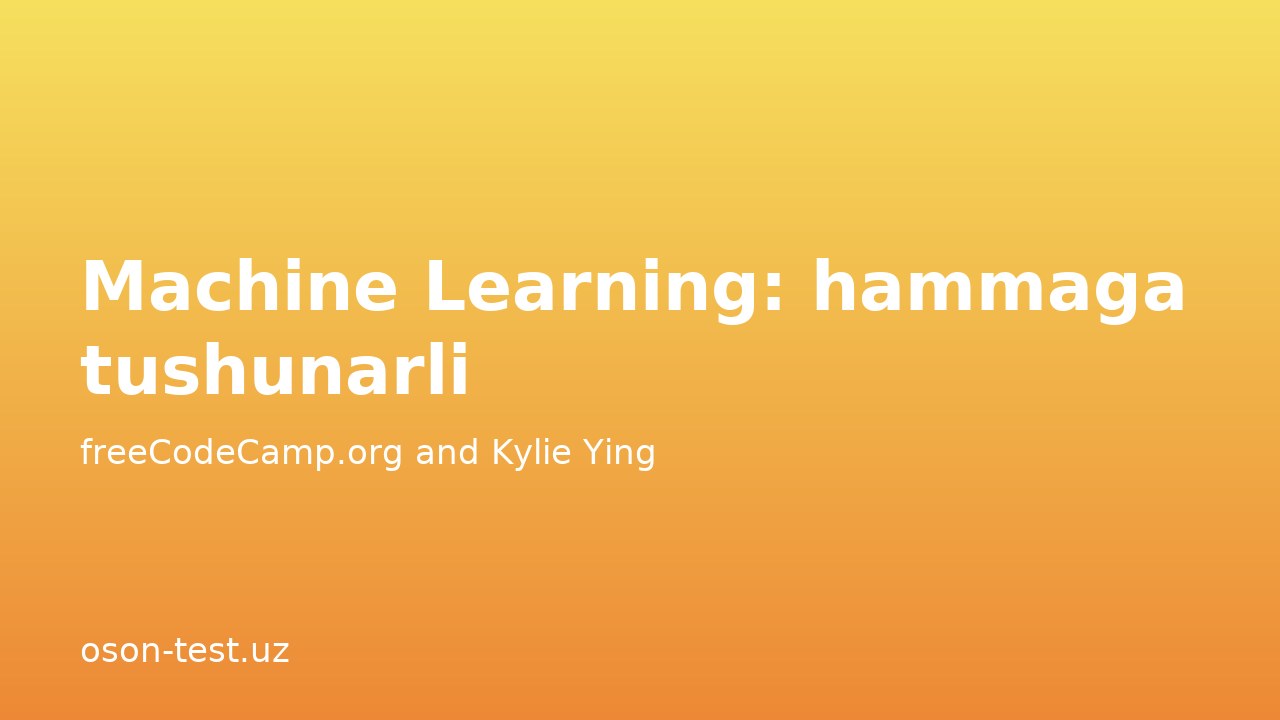 Machine Learning: hammaga tushunarli